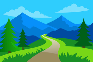 mountain landscape with forest