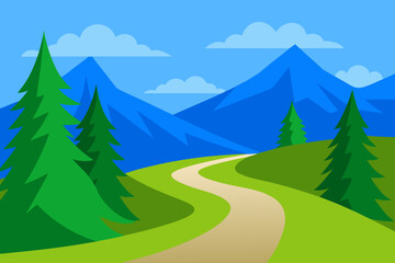 mountain road in the forest