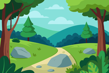 Fototapeta premium landscape with forest