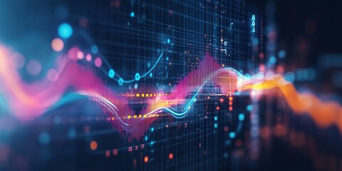 Obraz premium a financial graph with dynamic curves and crisp details, perfect for professional, business-focused themes.
