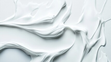 Abstract white creamy textured fabric with flowing soft folds and smooth surface background