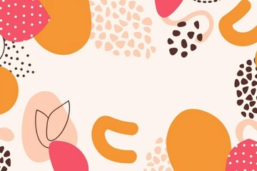 Abstract Colorful Shapes with Polka Dots and Organic Forms