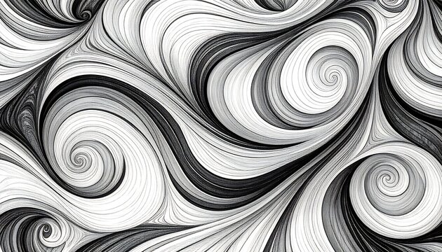 Abstract swirling pattern in grayscale