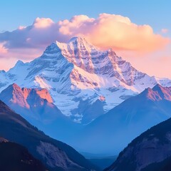 Acrylic Mountain Landscape Painting Background