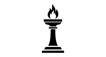 Fototapeta premium An ancient torch black and white icon