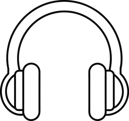 headphones icon line art vector on transparent background