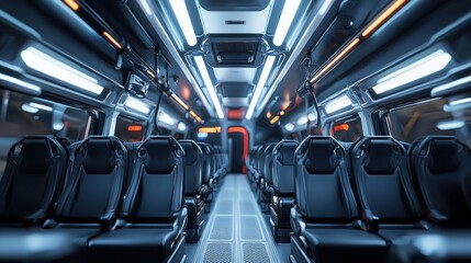 Obraz premium Futuristic bus interior design