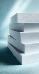 Stacked white foam boards