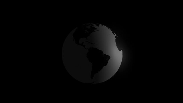 abstract gray globe planet earth. Elegant globe rotation for global business presentation.