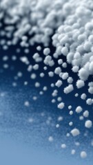 Fluffy white clouds against deep blue sky in dreamlike scene