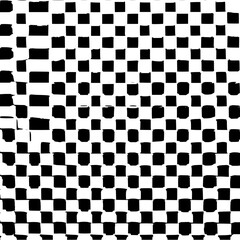 Fototapeta premium Black and white checkered pattern with irregular squares and a hand drawn aesthetic design style