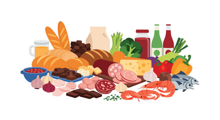 A Hearty Assortment of Delicious Foods Ready for Your Next Meal Preparation