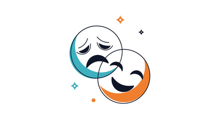 Theatrical Masks Representing Sadness and Joy in Dramatic Arts