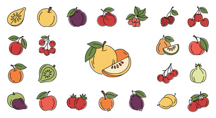 A Vibrant Assortment of Fresh Fruits and Berries in a Delightful Collection