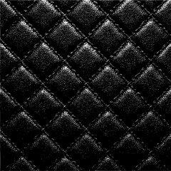Fototapeta premium Detailed close up of a dark quilted leather pattern with diamond shapes and visible stitching detail texture