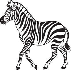 Obraz premium The image features a zebra positioned centrally, highlighting its unique striped pattern against a neutral background, Zebra vector style silhouette image