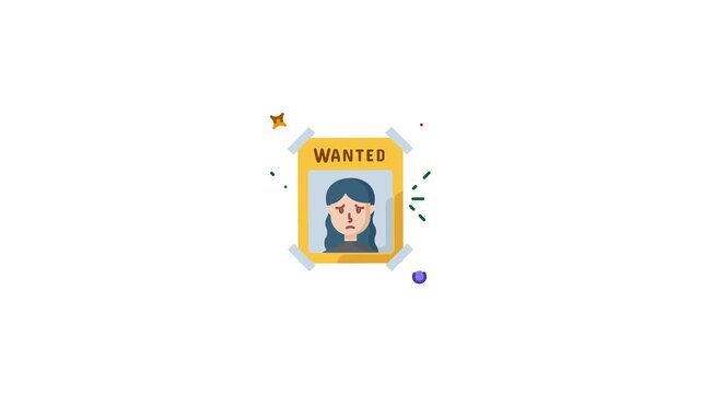 Wanted poster illustration with sad face, concept for crime, mystery, drama, and missing person