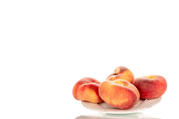 Fig sweet peaches isolated on white background, macro.