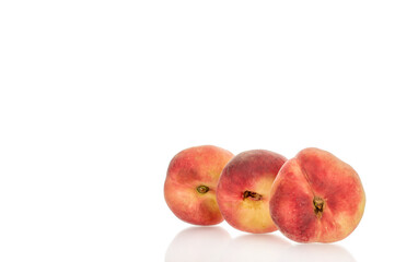 Fig sweet peaches isolated on white background, macro.