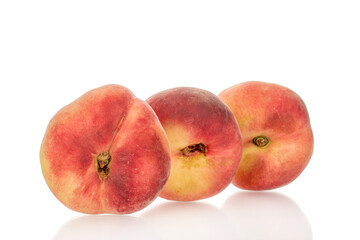 Fig sweet peaches isolated on white background, macro.