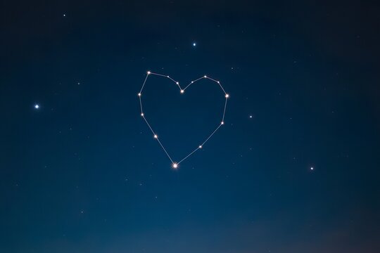heart shape constellation on sky. Fated love and destiny