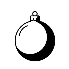 Fototapeta premium Illustration of a christmas bauble in black and white silhouette