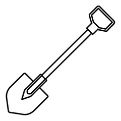 Shovel for digging and construction flat vector icon  on white background