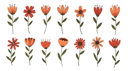 Floral Delight Artistic Rendition of Flowers in Full Bloom