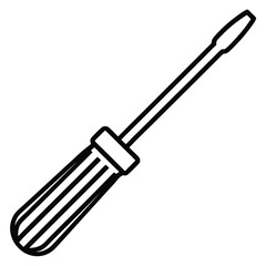 Slotted common blade screwdriver flat vector icon  on white background