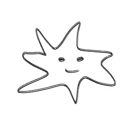 hand drawn sketch of star fish on transparent background