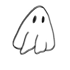 hand drawn sketch of game over horror  transparent background