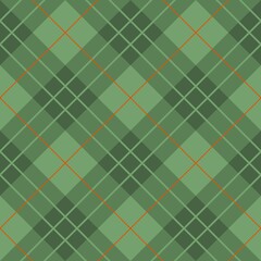 A geometric pattern features intersecting lines and squares in varying shades of green, accented by thin orange lines forming diamond shapes