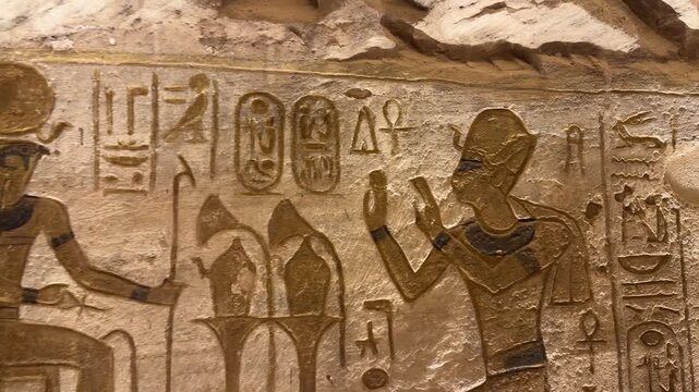 Ancient egyptian pharaoh making offerings to gods