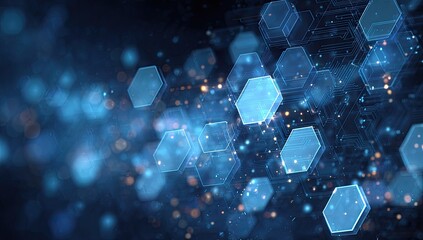 Abstract digital hexagon graphic