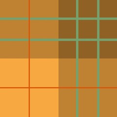 A geometric pattern features a grid of intersecting lines in earthy tones like brown and orange, creating rectangular and square shapes. The use of muted colors and sharp lines gives it a modern look.