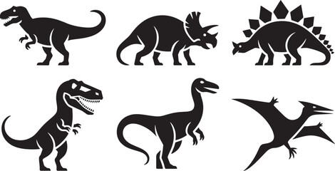 Prehistoric Dinosaur Set: A Collection of Extinct Reptiles from the Mesozoic Era Depicted © Pappu0099