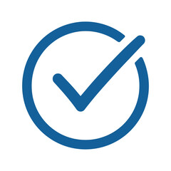 Embracing Validation A Bold Blue Check Mark Icon Encapsulated in a Circle Symbolizing Approval Confirmation and Positive Affirmation on a Transparent Backdrop