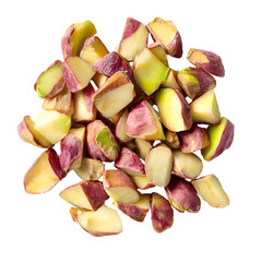 Roasted Pistachio Pieces Close Up View