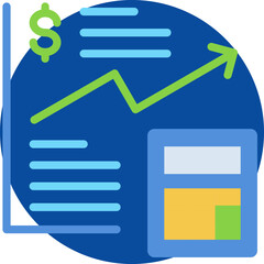 Financial calculation icon for accounting and finance business, website, application, printing, document, poster design, etc