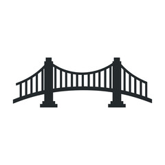 Iconic Suspension Bridge Silhouette Vector Illustration A Symbol of Connection Engineering and Urban Landscape Design Element for Travel Landmarks and Infrastructure
