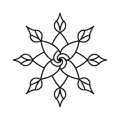 Holiday Peppermint Stick Mandala with Swirl Pattern Line Art Vector illustration