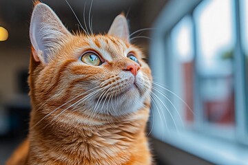 Veterinary check-up for a fluffy cat at a clinic with a caring professional
