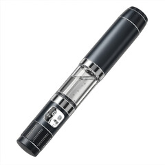 Modern insulin pen with clear reservoir isolated on a transparent background medical