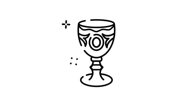 Elegant chalice icon with intricate design, perfect for luxury branding and creative projects