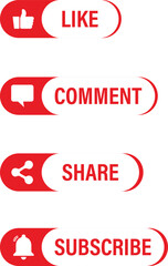 Like comment share subscribe set for social media engagement