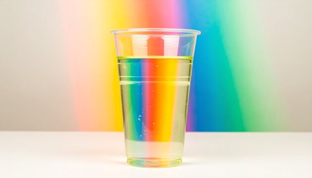 colorful glass of water on abstract background