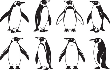 Fototapeta premium high resolution penguin vector pack ai eps jpeg png featuring adorable bird silhouettes for graphic design and web use