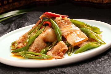 Chinese cuisine, Cantonese cuisine, farmhouse stir fried pork