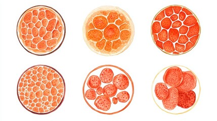 Colorful Abstract Patterns Inspired by Orange Bubbles and Shapes