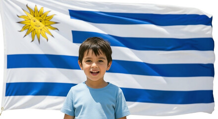 Happy Young Boy with Uruguay Flag Patriotism and National Pride Fast and Easy
